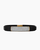 Streamline® ID Bracelet  Black Rubber with Diamonds and 18K Yellow Gold, 10mm