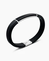 Streamline® ID Bracelet  Black Rubber with Onyx and Sterling Silver, 10mm