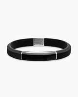 Streamline® ID Bracelet  Black Rubber with Onyx and Sterling Silver, 10mm