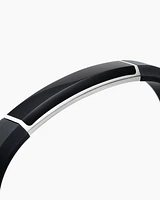 Streamline® ID Bracelet  Black Rubber with Onyx and Sterling Silver, 10mm