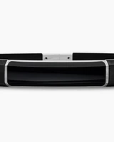 Streamline® ID Bracelet  Black Rubber with Onyx and Sterling Silver, 10mm