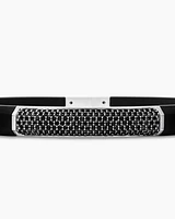 Streamline® ID Bracelet in Black Rubber with Black Diamonds and Sterling Silver, 8mm