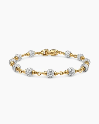 Spiritual Beads Rosary Bracelet in 18K Yellow Gold with Diamonds, 6mm