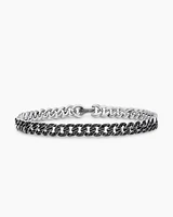 Curb Chain Bracelet Sterling Silver with Diamonds