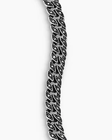 Curb Chain Bracelet Sterling Silver with Diamonds