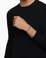 Curb Chain Bracelet Sterling Silver with Diamonds
