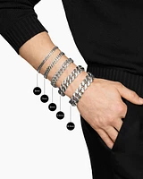 Curb Chain Bracelet Sterling Silver with Diamonds