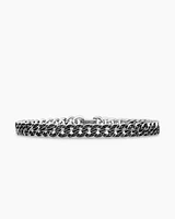 Curb Chain Bracelet Sterling Silver with Diamonds