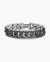 Curb Chain Bracelet Sterling Silver with Diamonds