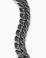Curb Chain Bracelet Sterling Silver with Diamonds