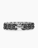 Curb Chain Bracelet Sterling Silver with Diamonds