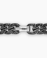 Curb Chain Bracelet Sterling Silver with Diamonds