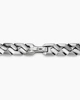 Curb Chain Angular Link Bracelet in Sterling Silver, 11.5mm