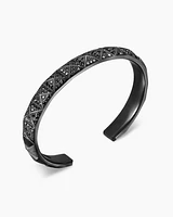 Pyramid Cuff Bracelet Black Titanium with Diamonds, 9.3mm