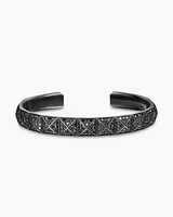 Pyramid Cuff Bracelet Black Titanium with Diamonds, 9.3mm
