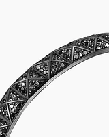 Pyramid Cuff Bracelet Black Titanium with Diamonds, 9.3mm
