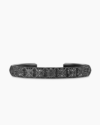 Pyramid Cuff Bracelet Black Titanium with Diamonds, 9.3mm