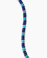 Spiritual Beads Bracelet in 18K Yellow Gold with Lapis and Turquoise, 4mm