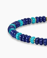 Spiritual Beads Bracelet in 18K Yellow Gold with Lapis and Turquoise, 4mm