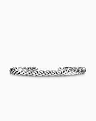Cable Cuff Bracelet Sterling Silver, 6mm