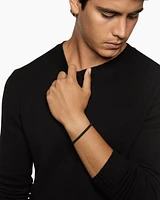 Sculpted Cable Cuff Bracelet Black Titanium with Diamonds, 5.5mm