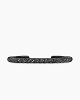 Sculpted Cable Cuff Bracelet Black Titanium with Diamonds, 5.5mm