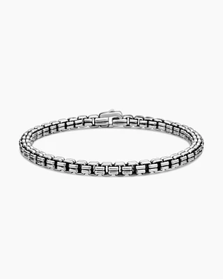 Double Box Chain Bracelet Sterling Silver, 4mm