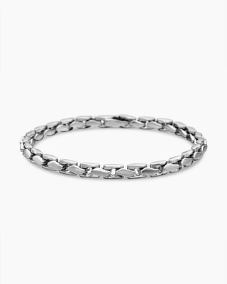 Fluted Chain Bracelet Sterling Silver, 5mm