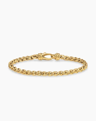 Wheat Chain Bracelet 18K Yellow Gold, 4mm
