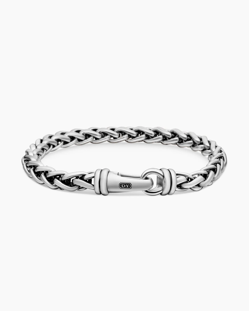 Wheat Chain Bracelet Sterling Silver, 6mm