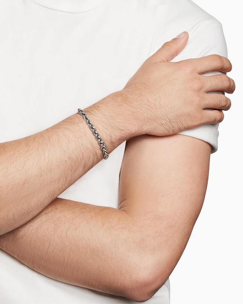 Wheat Chain Bracelet Sterling Silver, 6mm