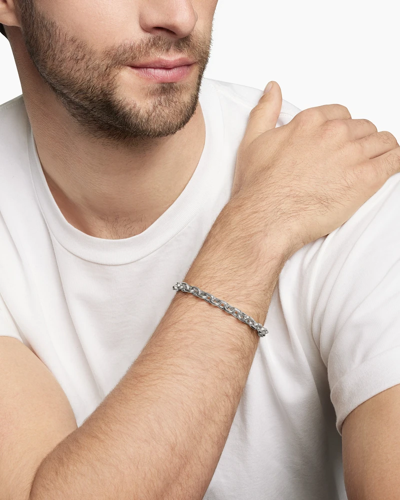 Deco Chain Link Bracelet Sterling Silver, 6.5mm