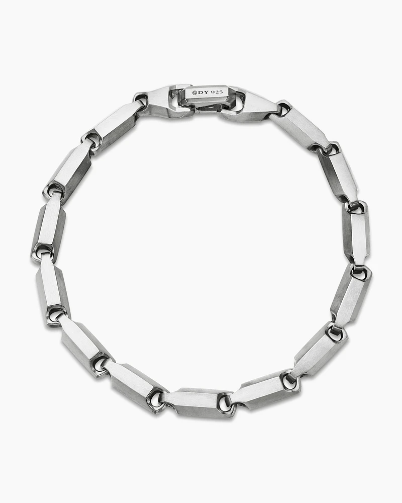 Faceted Link Bracelet in Sterling Silver, 6mm
