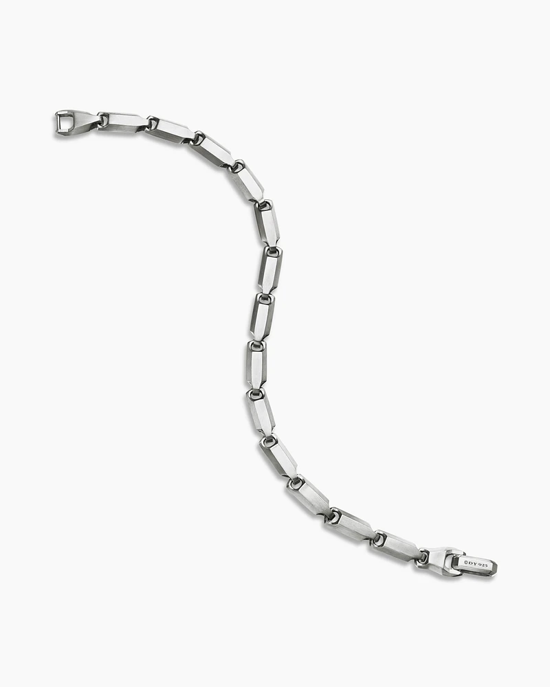 Faceted Link Bracelet in Sterling Silver, 6mm