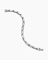 Faceted Link Bracelet in Sterling Silver, 6mm