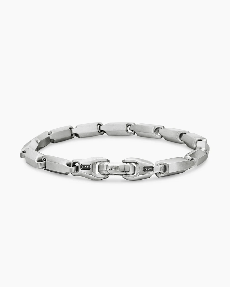 Faceted Link Bracelet in Sterling Silver, 6mm