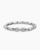 Faceted Link Bracelet in Sterling Silver, 6mm
