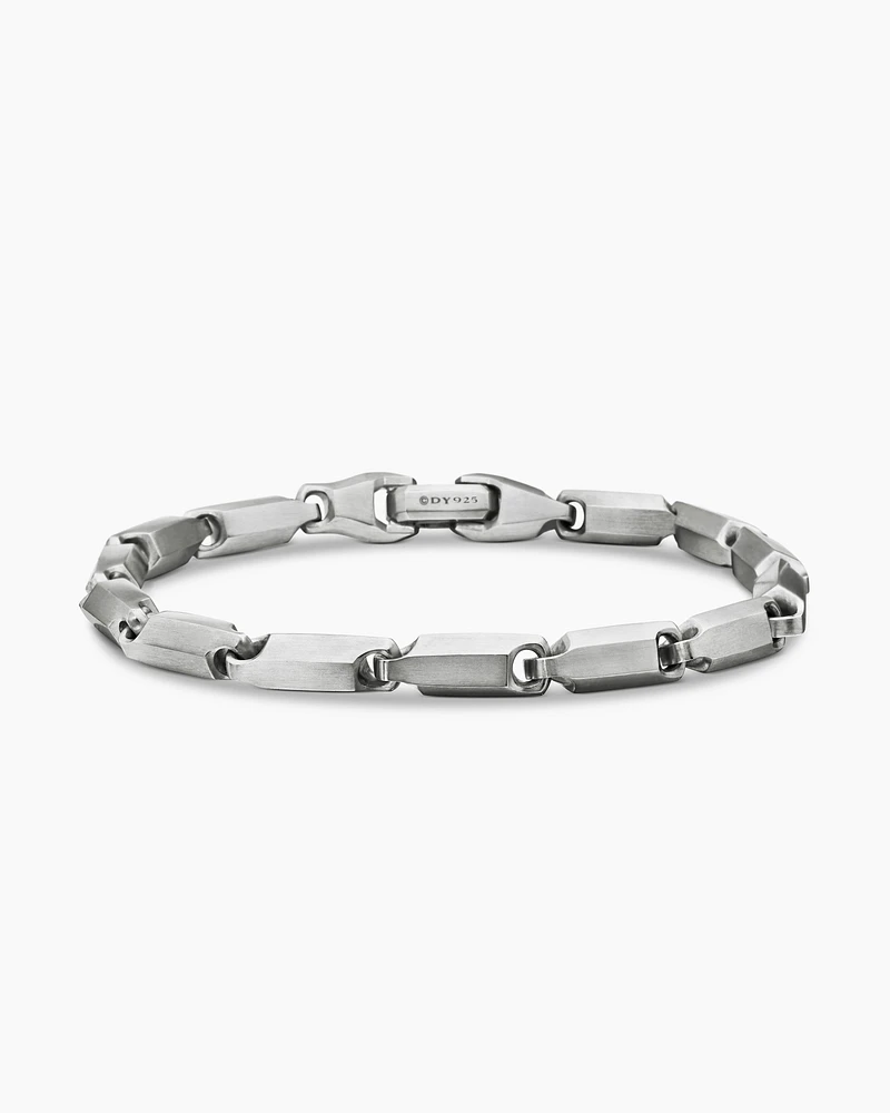 Faceted Link Bracelet in Sterling Silver, 6mm