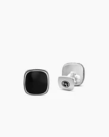 Exotic Stone Cufflinks in Sterling Silver with Black Onyx, 18mm
