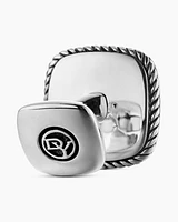 Exotic Stone Cufflinks in Sterling Silver with Black Onyx, 18mm