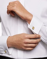 Maritime® Compass Cufflinks in Sterling Silver with 18K Yellow Gold and Centre Diamond, 16mm