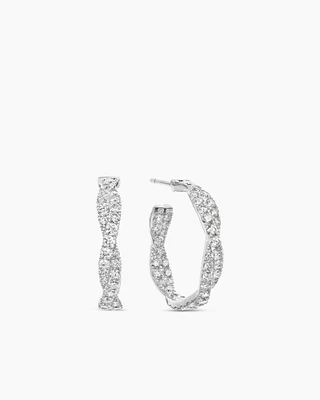 Floating Diamonds Invisible Set Hoop Earrings in Gold