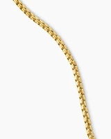 Box Chain Necklace Brushed 18K Yellow Gold