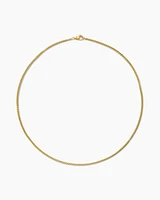 Box Chain Necklace Brushed 18K Yellow Gold