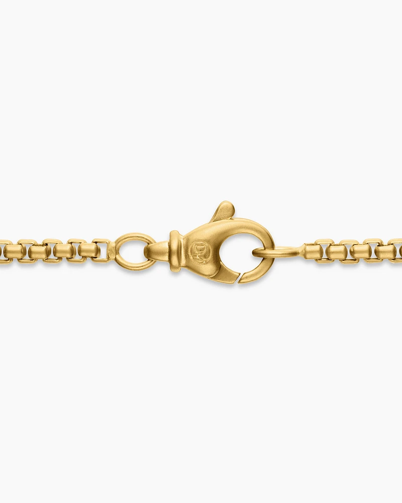 Box Chain Necklace Brushed 18K Yellow Gold