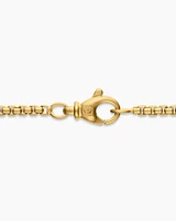 Box Chain Necklace Brushed 18K Yellow Gold