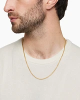 Box Chain Necklace Brushed 18K Yellow Gold