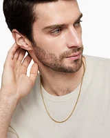 Box Chain Necklace Brushed 18K Yellow Gold