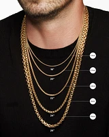 Box Chain Necklace Brushed 18K Yellow Gold