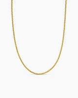 Box Chain Necklace Brushed 18K Yellow Gold